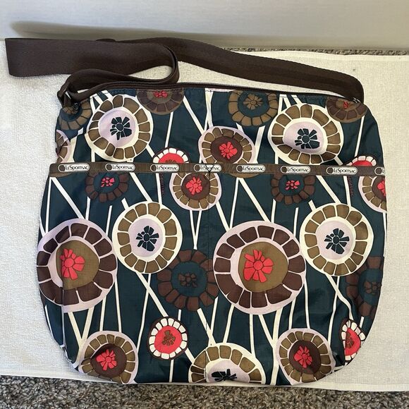 LeSportsac Tote Bag Shoulder Bag Nylon Geometric Purse - Picture 7 of 9